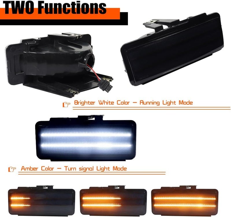 Tonsya For 1995-1997 Chevrolet Blazer, LS,1994-1997 Chevrolet S10, 1995-1997 GMC Jimmy, 1994-1997 GMC Sonoma,1995-1996 GMC Jimmy Base,Front turn signal Parking lights Smoked Lens - Image 3